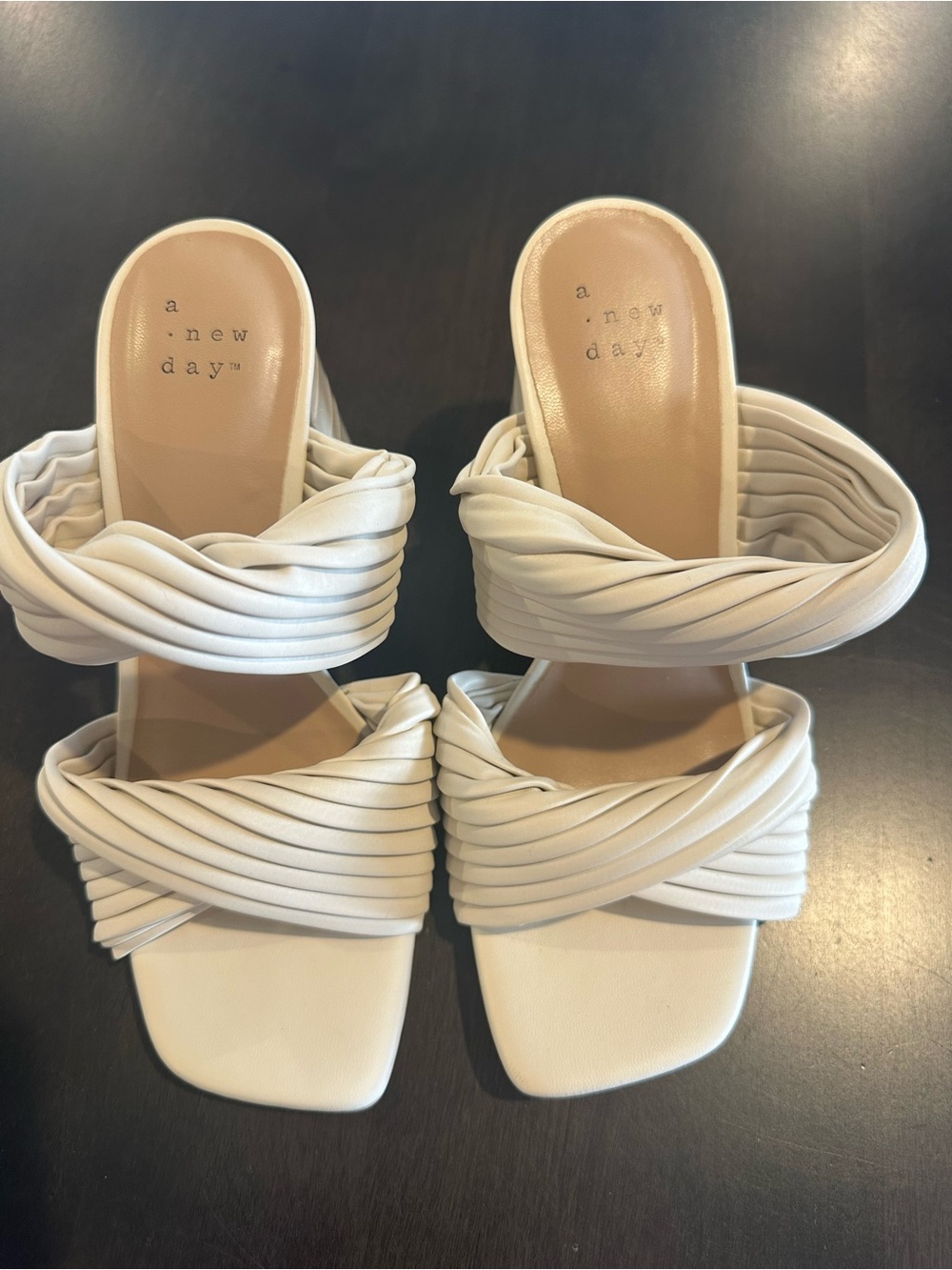 a new day White Braided Strap Heeled Sandals